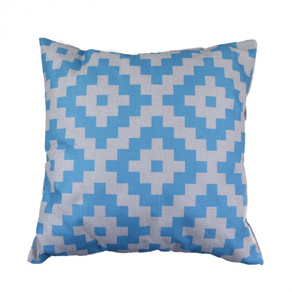 Blue Diamond Block Cushion