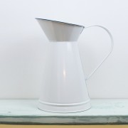 Metal Jug White Blue