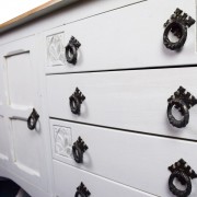 Upcycled White Wooden Topped Sideboard